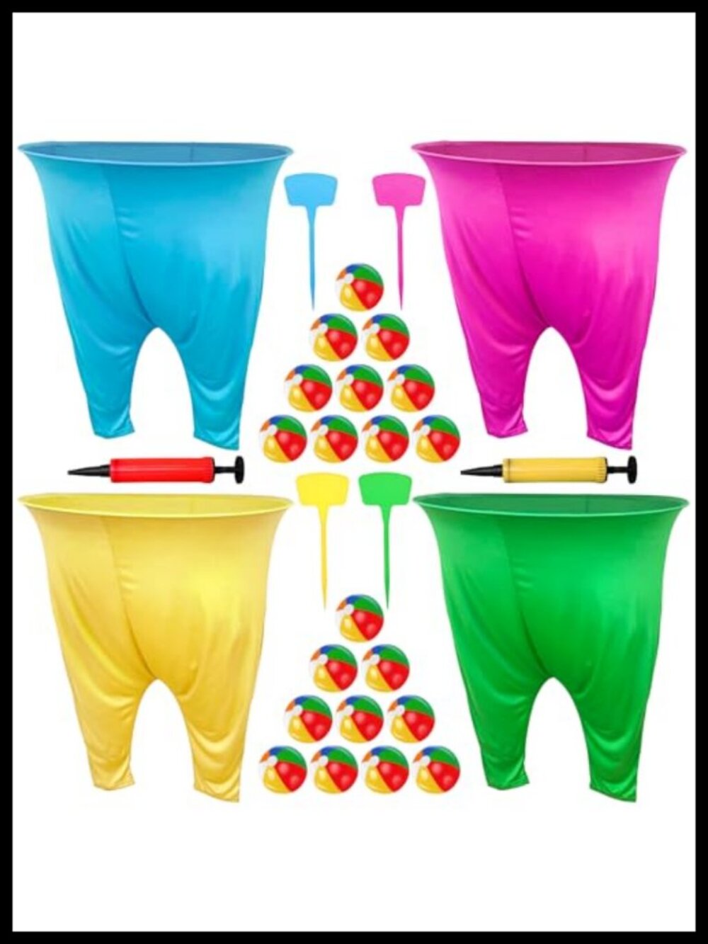 Granny Pants Yard Game Set 31 Pieces Oversized Pants Bouncy Balls Outdoor Party